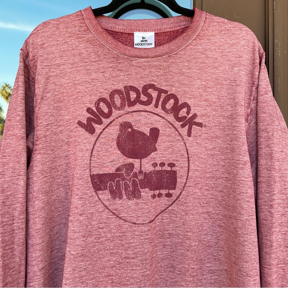 Woodstock Maroon Heathered Graphic L/S Tee L